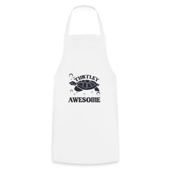 Mignon Turtley Awesome Turtle Lover Idée cadeau - Tablier de cuisine - blanc - Devant - AI Model Male 185 dark (185cm)