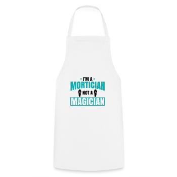 Mortician Gift I'm a Mortician Not a Magician - Cooking Apron - white - Front - AI Model Male 185 dark (185cm)