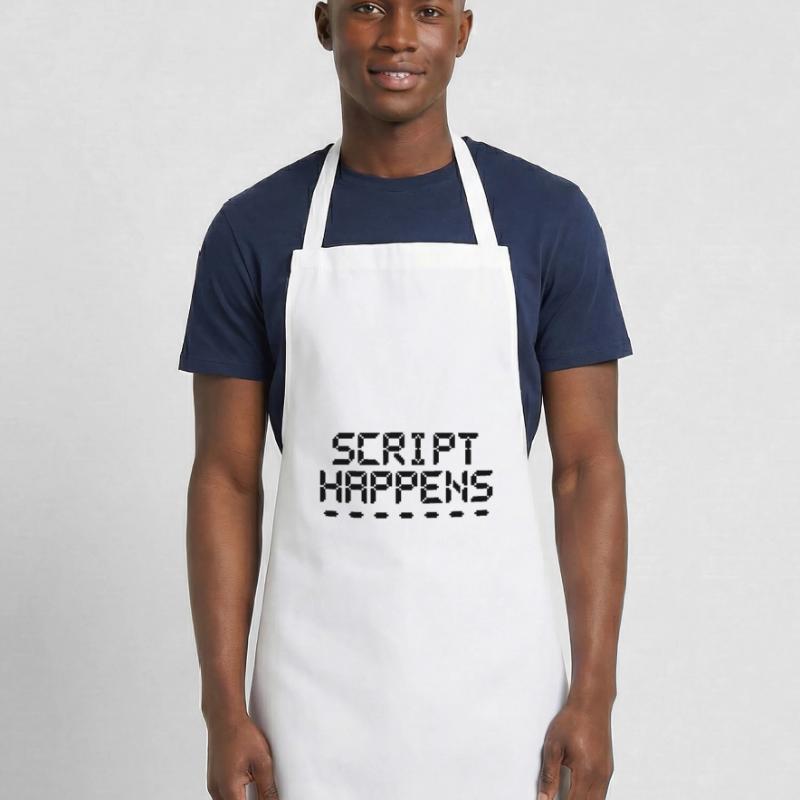 Computerprogrammierskript passiert Programmierer Kochschürze