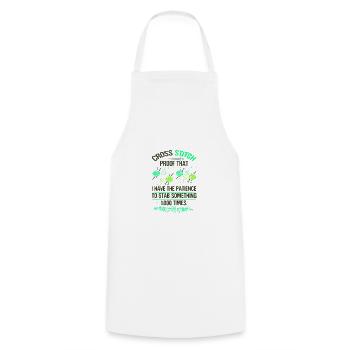 Cross Stitch Prrof I Have Patience to Stab - Cooking Apron - white - Front - AI Model Male 185 dark (185cm)