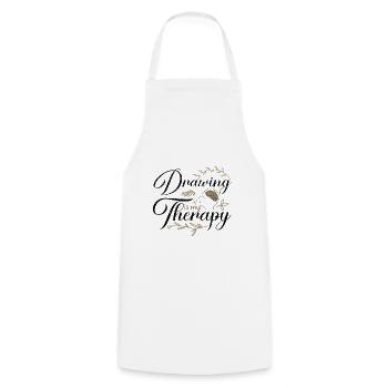 Artist Gift Ideas Drawing is My Therapy Gift for - Cooking Apron - white - Front - AI Model Male 185 dark (185cm)