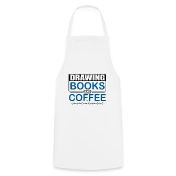 Artistic Gift Love Drawing Books Coffee Artist - Cooking Apron - white - Front - AI Model Male 185 dark (185cm)