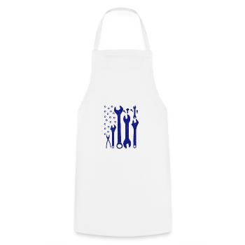 Patriotic Mechanic Gifts American Flag Made of - Cooking Apron - white - Front - AI Model Male 185 dark (185cm)