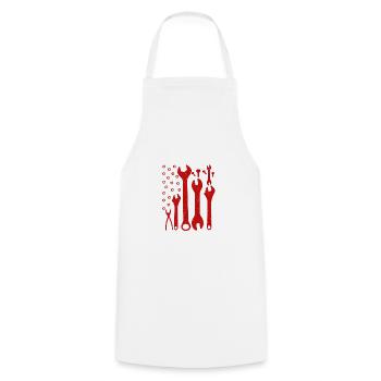 Patriotic Mechanic Gift American Flag Made of - Cooking Apron - white - Front - AI Model Male 185 dark (185cm)