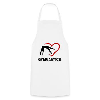Turnen, Turnerin und Herz, Gymnastics - Kochschürze - Weiß - Vorne - AI Model Male 185 dark (185cm)