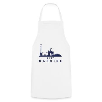 Kiev Skyline Ukraine Kyiv - Cooking Apron - white - Front - AI Model Male 185 dark (185cm)