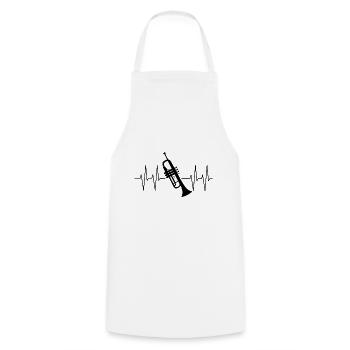 I play trumpet heartbeat with trumpet - Cooking Apron - white - Front - AI Model Male 185 dark (185cm)