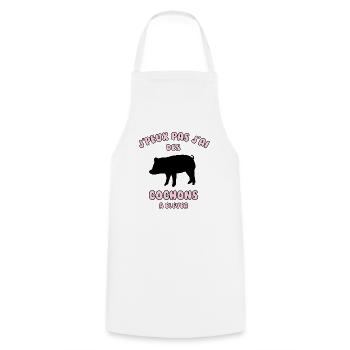 J’peux pas j’ai cochons à élever - Tablier de cuisine - blanc - Devant - AI Model Male 185 dark (185cm)