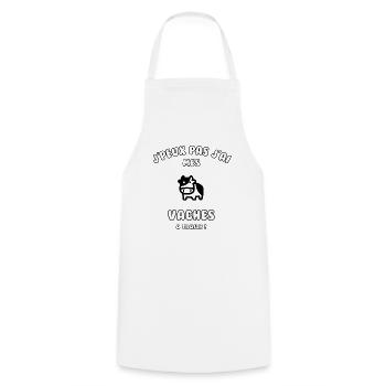 J’peux pas j’ai mes vaches à traire - Tablier de cuisine - blanc - Devant - AI Model Male 185 dark (185cm)