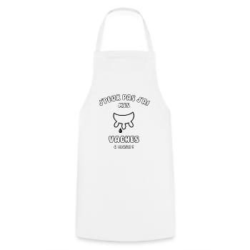 J’peux pas j’ai mes vaches à traire - Tablier de cuisine - blanc - Devant - AI Model Male 185 dark (185cm)