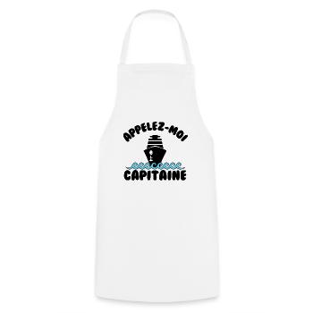 Appelez moi capitaine - Tablier de cuisine - blanc - Devant - AI Model Male 185 dark (185cm)