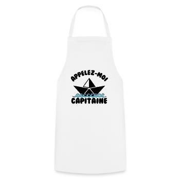 Appelez moi capitaine - Tablier de cuisine - blanc - Devant - AI Model Male 185 dark (185cm)