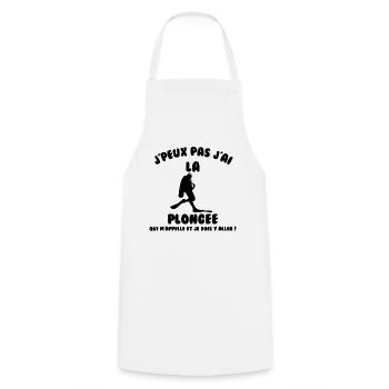J’peux pas j’ai plongée - Tablier de cuisine - blanc - Devant - AI Model Male 185 dark (185cm)