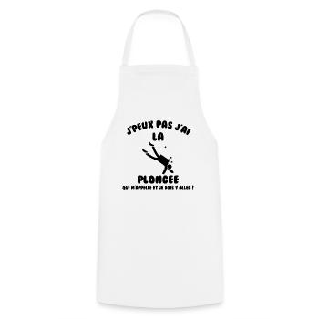 J’peux pas j’ai plongée - Tablier de cuisine - blanc - Devant - AI Model Male 185 dark (185cm)