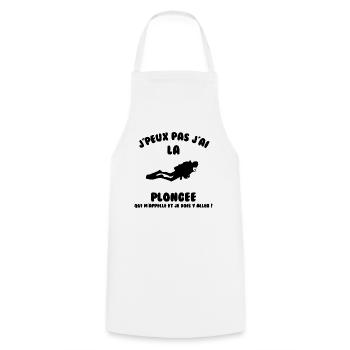 J’peux pas j’ai plongée - Tablier de cuisine - blanc - Devant - AI Model Male 185 dark (185cm)