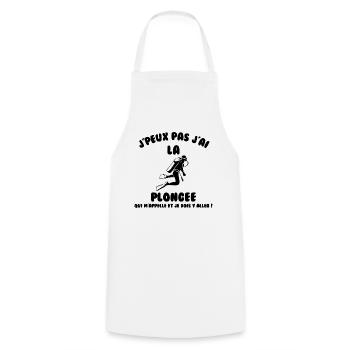 J’peux pas j’ai plongée - Tablier de cuisine - blanc - Devant - AI Model Male 185 dark (185cm)