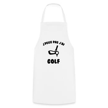 J’peux pas j’ai golf - Tablier de cuisine - blanc - Devant - AI Model Male 185 dark (185cm)