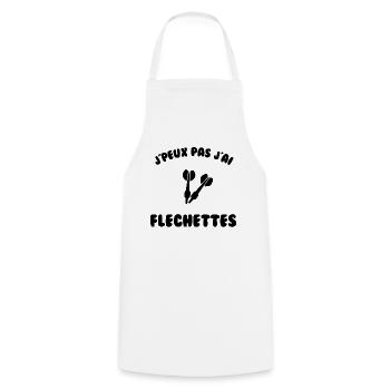 J’peux pas j’ai fléchette - Tablier de cuisine - blanc - Devant - AI Model Male 185 dark (185cm)