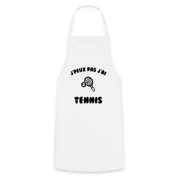 j’peux pas j’ai tennis - Tablier de cuisine - blanc - Devant - AI Model Male 185 dark (185cm)