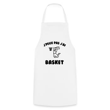 J’peux pas j’ai basket - Tablier de cuisine - blanc - Devant - AI Model Male 185 dark (185cm)