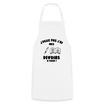 J’peux pas j’ai mes devoirs à faire - Tablier de cuisine - blanc - Devant - AI Model Male 185 dark (185cm)