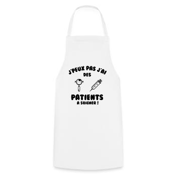 Patient à soigner - Tablier de cuisine - blanc - Devant - AI Model Male 185 dark (185cm)