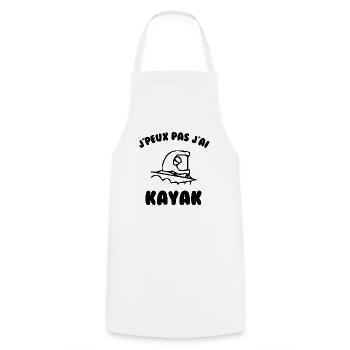 J’peux pas j’ai kayak - Tablier de cuisine - blanc - Devant - AI Model Male 185 dark (185cm)