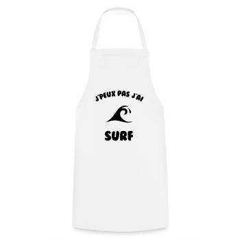 J’peux pas j’ai surf - Tablier de cuisine - blanc - Devant - AI Model Male 185 dark (185cm)