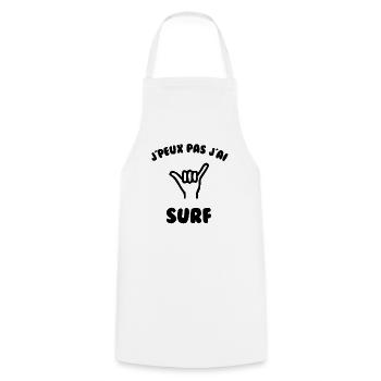 J’peux pas j’ai surf - Tablier de cuisine - blanc - Devant - AI Model Male 185 dark (185cm)