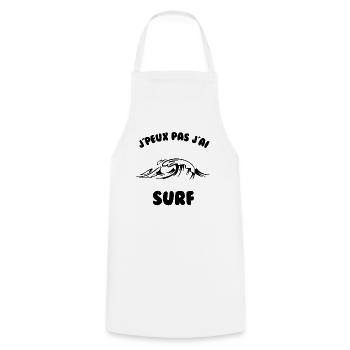 J’peux pas j’ai surf - Tablier de cuisine - blanc - Devant - AI Model Male 185 dark (185cm)