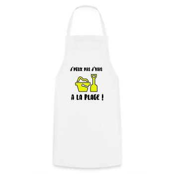 J’peux pas j’vais à la plage - Tablier de cuisine - blanc - Devant - AI Model Male 185 dark (185cm)