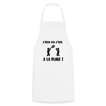J’peux pas j’vais à la plage - Tablier de cuisine - blanc - Devant - AI Model Male 185 dark (185cm)