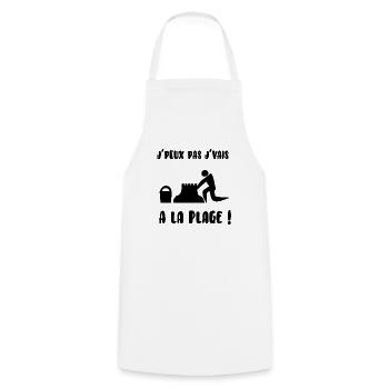 J’peux pas j’vais à la plage - Tablier de cuisine - blanc - Devant - AI Model Male 185 dark (185cm)
