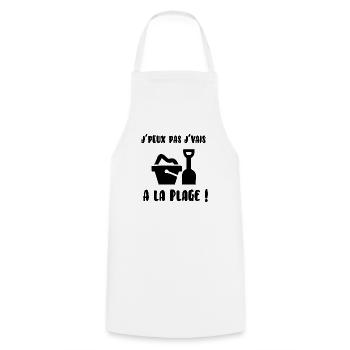 J’peux pas j’vais à la plage - Tablier de cuisine - blanc - Devant - AI Model Male 185 dark (185cm)