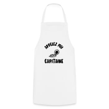 Appelez moi capitaine - Tablier de cuisine - blanc - Devant - AI Model Male 185 dark (185cm)