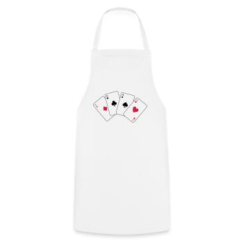 Card Game, Poker, Ace - Tablier de cuisine - blanc - Devant - AI Model Male 185 dark (185cm)
