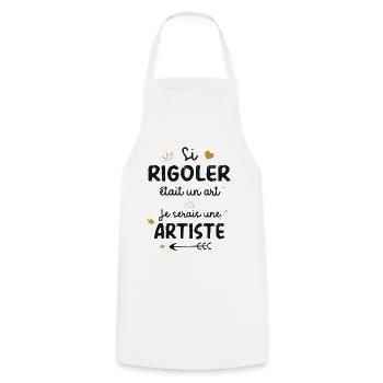 Fille rigolote cadeau drôle rigolo marrante pote - Tablier de cuisine - blanc - Devant - AI Model Male 185 dark (185cm)