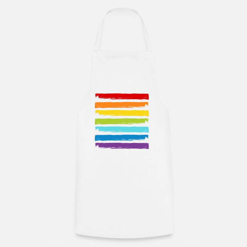 Rainbow LGBT LGBTQ CSD Symbol Pattern Gay Pride - Cooking Apron - white