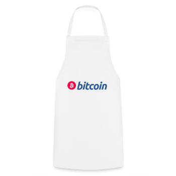 Bitcoin (Bitcoin) - Kochschürze - Weiß - Vorne - AI Model Male 185 dark (185cm)