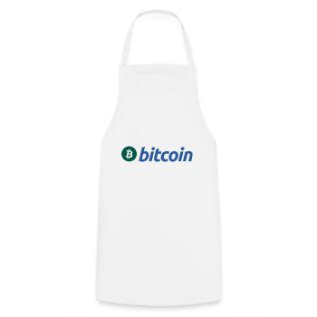 Bitcoin (Bitcoin) - Kochschürze - Weiß - Vorne - AI Model Male 185 dark (185cm)