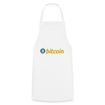 Bitcoin (Bitcoin) - Kochschürze - Weiß - Vorne - AI Model Male 185 dark (185cm)