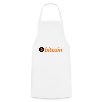 Bitcoin (Bitcoin) - Kochschürze - Weiß - Vorne - AI Model Male 185 dark (185cm)
