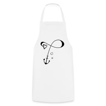 Anchor with heart on the rope - infinite love - Cooking Apron - white - Front - AI Model Male 185 dark (185cm)
