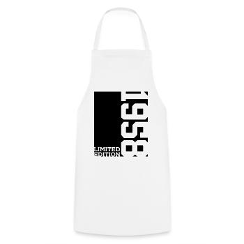 LIMITED EDITION 1958 68TH BIRTHDAY - Cooking Apron - white - Front - AI Model Male 185 dark (185cm)