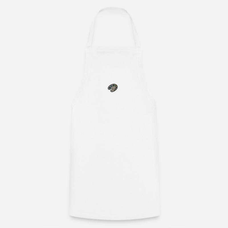Palette de couleurs brodées - Tablier de cuisine - blanc