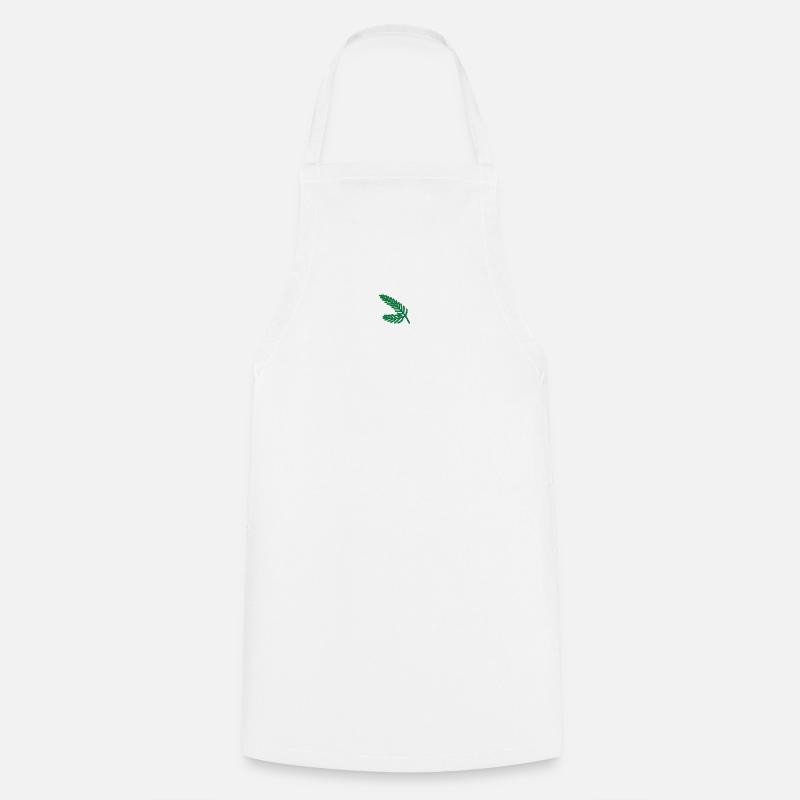 Embroidered fir branches - Cooking Apron - white