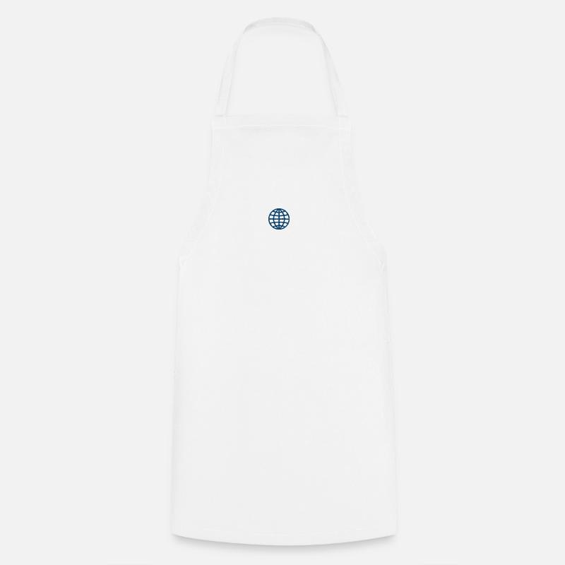 Globe embroidered - Cooking Apron - white