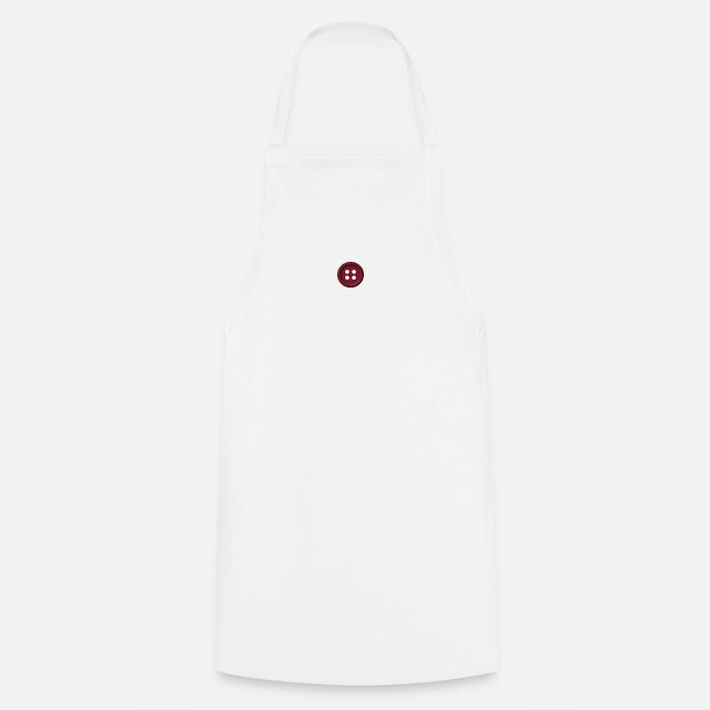 Bouton brodé - Tablier de cuisine - blanc