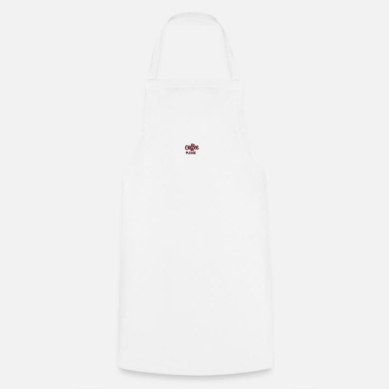 Coffee please lettering embroidered - Cooking Apron - white