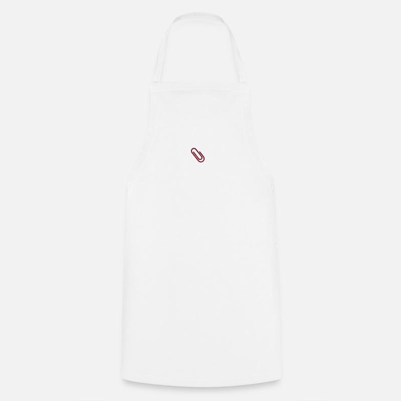 Embroidered paper clip - Cooking Apron - white